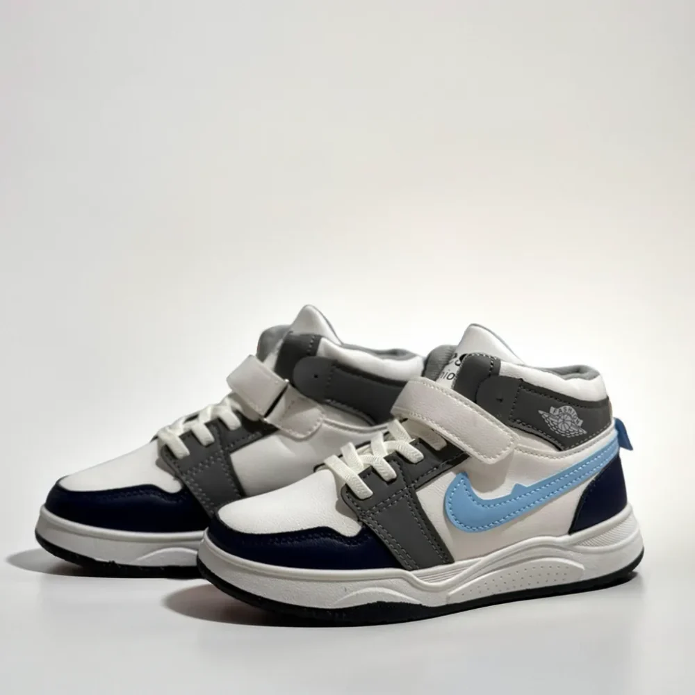 www.vizaro.lk Trendy and comfortable high-top sneakers for kids, featuring a white design with secure fit and all-day comfort. A great choice for active, stylish children.