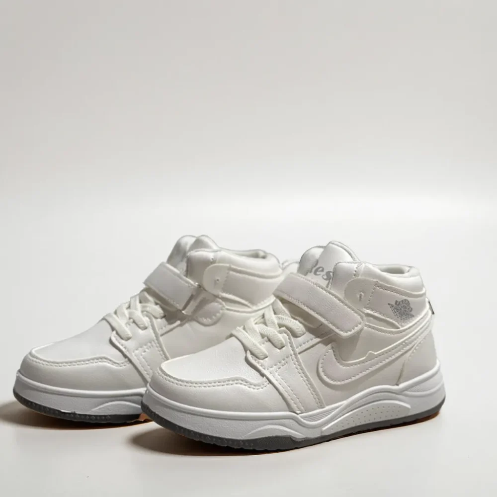 www.vizaro.lk Trendy and comfortable high-top sneakers for kids, featuring a white design with secure fit and all-day comfort. A great choice for active, stylish children.
