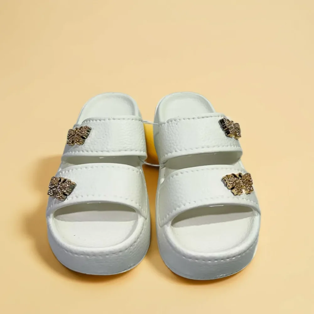 Butterfly Chunky Platform Slide Sandals