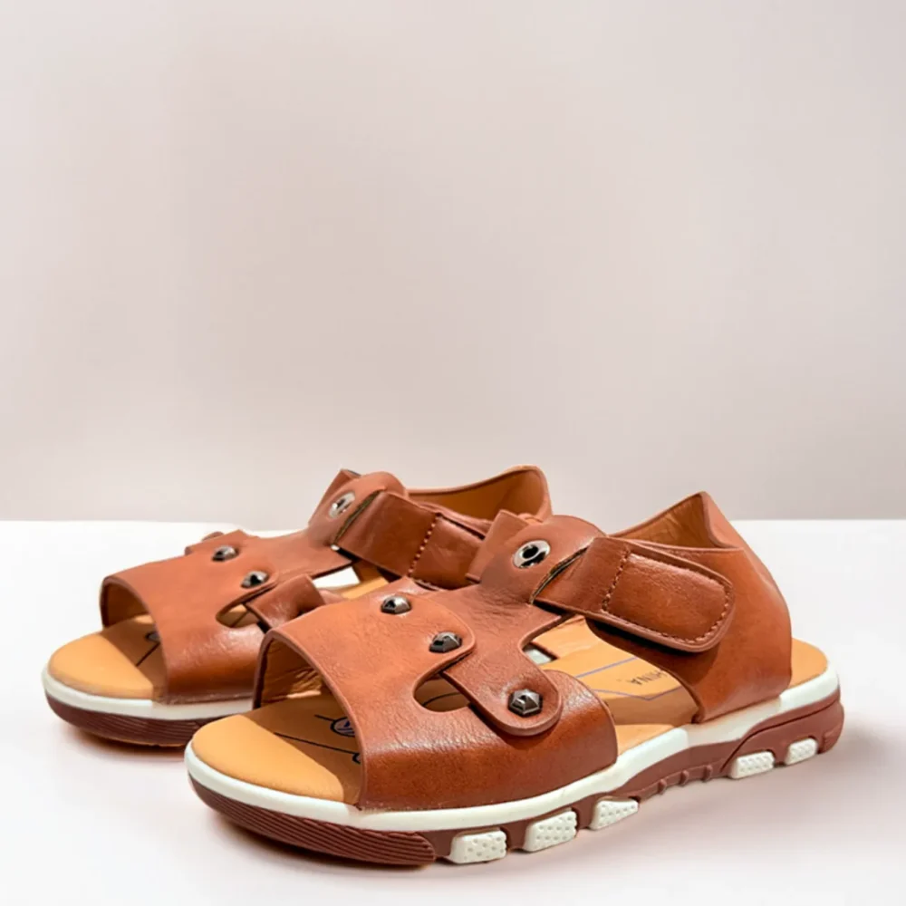 Vamina Brown Studded Sandals