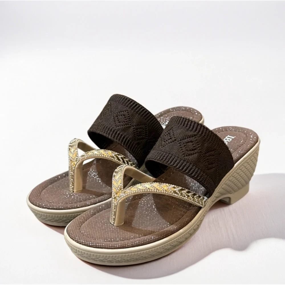 Embellished Wedge Sandals