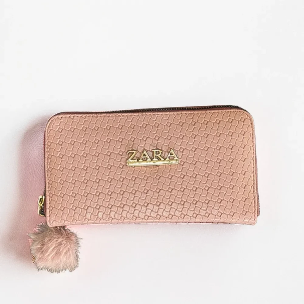 ara Quilted Leather Wallet with Tassel - Blush